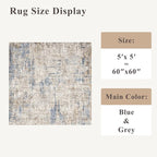 5x5 Square Entryway Rug Washable – Non-Slip Small Area Rug - Image 2