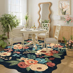 DUKINO 4x6 Area Rug, Floral Non-Slip Indoor Washable Rug - Image 8