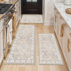 Washable Kitchen Rug Set of 3: Boho Non-slip Soft Stove Sink Mat Light Weight by HYHAOYUNLAI