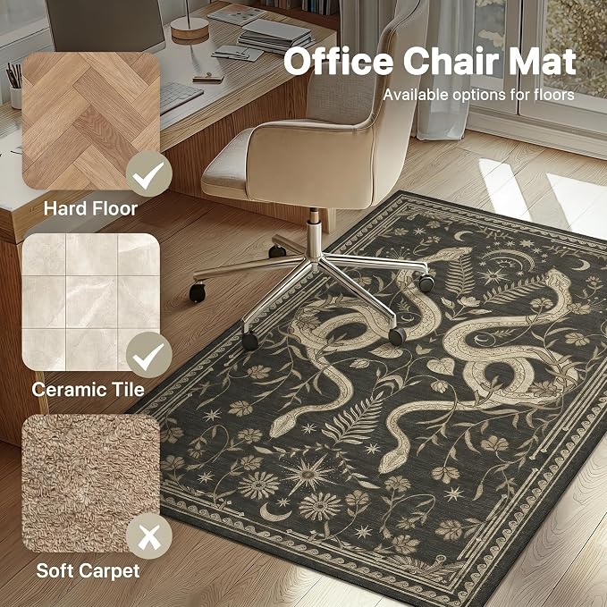 48"x72" Office Chair Mat for Hardwood Tile Floor, Under Desk Carpet Protector - Image 3