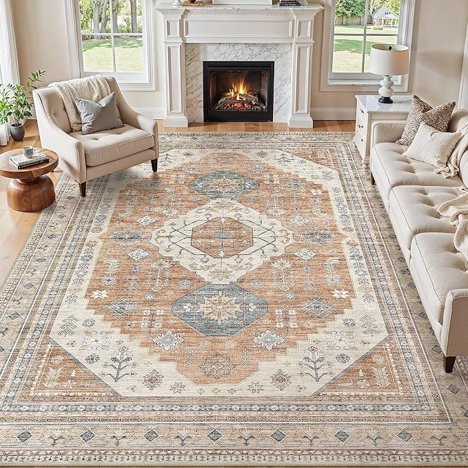 6x9 Washable Area Rug, Large Rugs by JessibouAreaRug