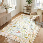 8x10 Washable Rug for Living Room Blush Animal Print Large Bedroom Rugs Non - Image 9
