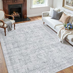 5x7 Area Rugs for Living Room: Vintage Boho Neutral Washable Rug Indoor Soft - Image 3