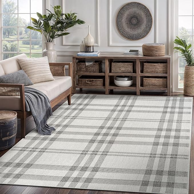 CAMILSON Easy Jute Rug 8x10, Indoor Outdoor Off-White Color Fiber Area Rugs - Image 8
