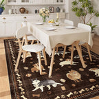 DUKINO 6x9 Rug for Living Room, Lightweight Animal Dog Print Washable Area Rug - Image 2