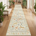 DUKINO 2.6x12 Hallway Runner Rug, Vintage Washable Long Kitchen Rug by DUKINO
