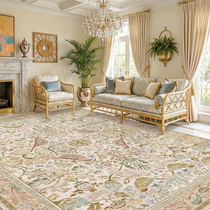 Washable Living Room Rug 8x10 by HazoHaus