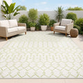 JONATHAN Y Moroccan Geometric Indoor Outdoor Area Rug 8X10 Cream/Green by JONATHANY