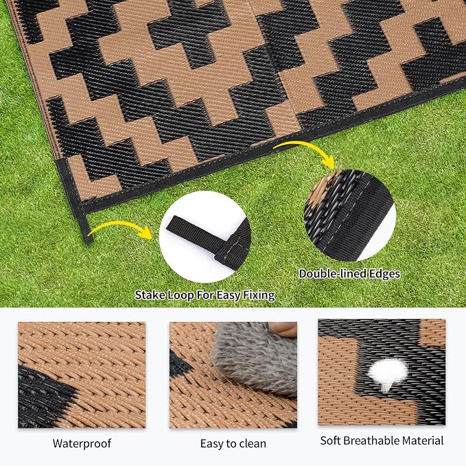 Outdoor Rugs Patio Camping Waterproof - Image 5