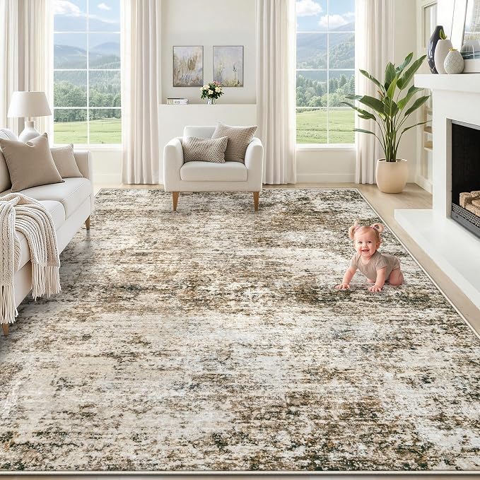 XLUEZ 9x12 Area Rug for Living Room, Washable Modern Abstract Large Area Rug by XLUEZ