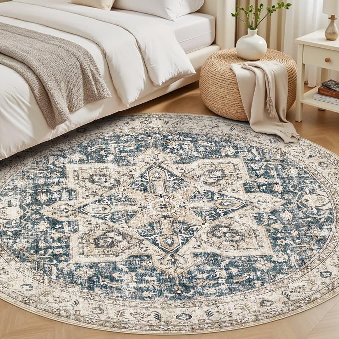 Tortania 5' Round Area Rug Living Room Rugs - Image 7
