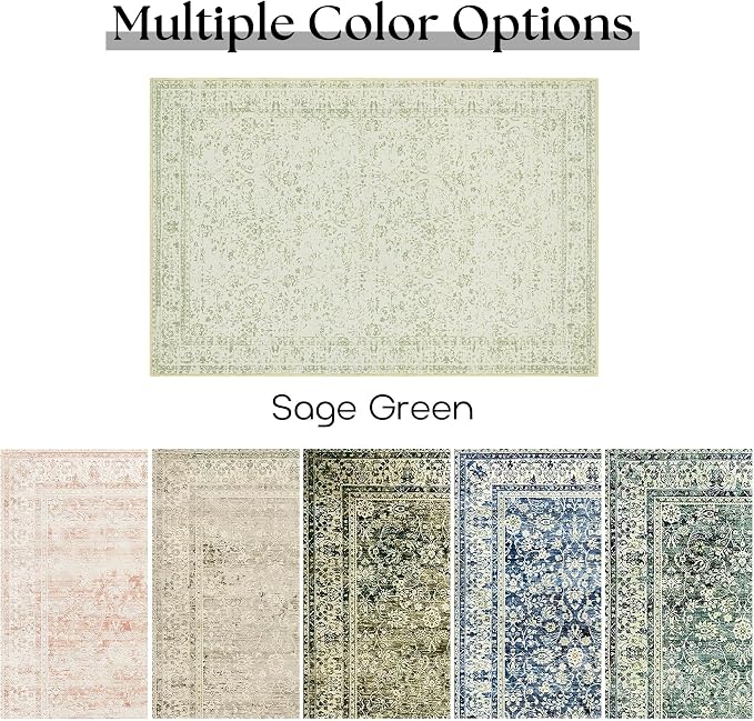 Light Green Nursery Rug Boy Girl 6x9 Area Rugs Washable Non Slip Low Pile Soft - Image 6