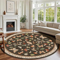 Mushroom Insect 7ft Round Rug Washable Non-Slip Soft Ultra-Thin Large Boho by ROYHOME
