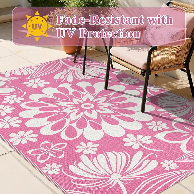 Ileading Outdoor Patio Rug, Waterproof Plastic Straw Mat, Portable Outside Deck - Image 7