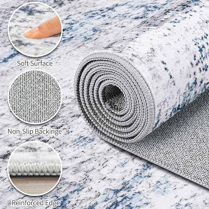 Area Rug Living Room Rugs: 8x10 Large Soft Indoor Carpet Modern Abstract Rug - Image 9