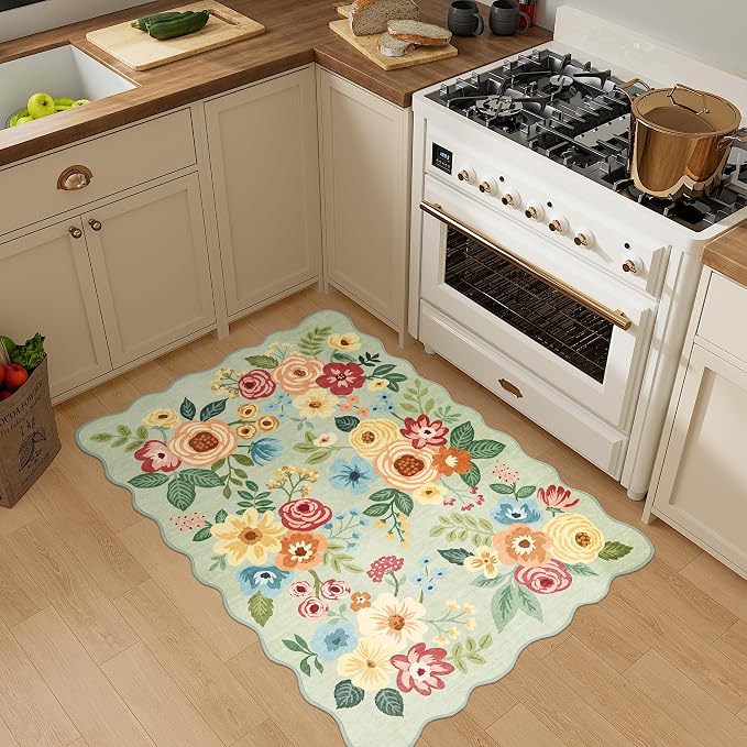 DUKINO 2x3 Entryway Rug, Floral Washable Indoor Door Mat - Image 6