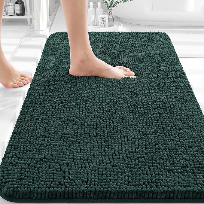OLANLY Bathroom Rugs 36x24, Extra Soft Absorbent Chenille Bath Rugs, Rubber by OLANLY