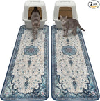 Hompet Cat Litter Mat 2 Pack, 18x54 Large Machine Washable Trapping Mats by Hompet