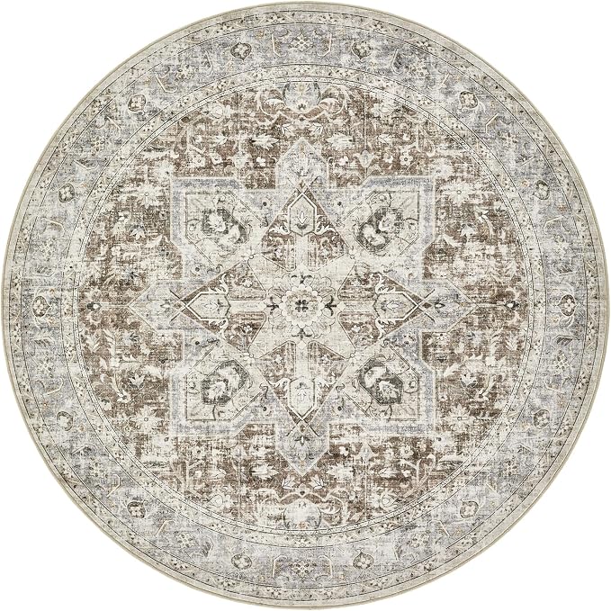Tortania 8' Round Area Rug Living Room Rugs - Image 9