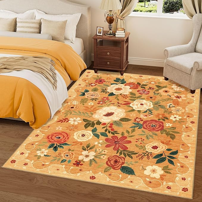 DUKINO 6x9 Area Rug, Floral Rugs - Image 9