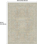 GENIMO 5x7 Area Rug for Living Room, Washable Vintage Floral Low-Pile Non-Slip - Image 2