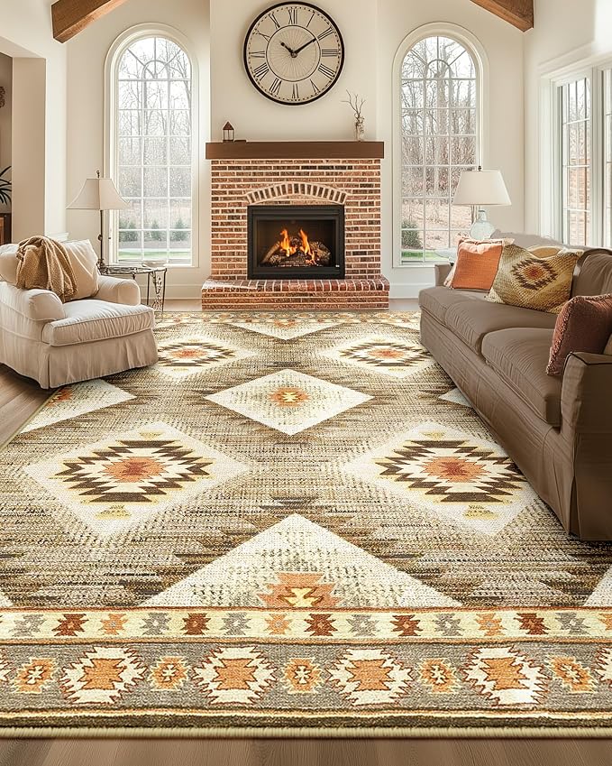 BESTSWEETIE Area Rug 10x14 Rug Machine Washable Non-Slip Low Pile Print Pattern - Image 9
