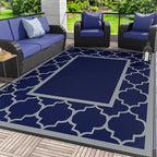 GENIMO Outdoor Rug 9' x 12' Patio Waterproof, Foldable Reversible Plastic Straw by GENIMO