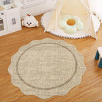 GarveeHome Scalloped Round Washable Rug, Soft Modern Round Rugs 5ft Circle - Image 6