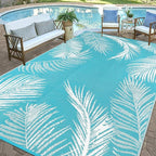 Pauwer Waterproof Outdoor Rug 9x12, Reversible Plastic Straw Patio Camping Rug - Image 3