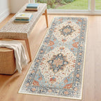 RELEANY Area Rugs Runner 3'x7' Washable Non-Slip, Floral Vintage Distress - Image 3