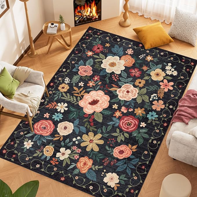 DUKINO 6x9 Area Rug, Floral Rugs - Image 6