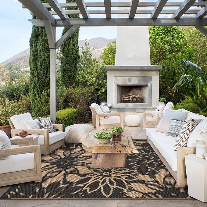 GENIMO Outdoor Rug Waterproof for Patio Decor, Large Area Rugs Mats for RV - Image 2