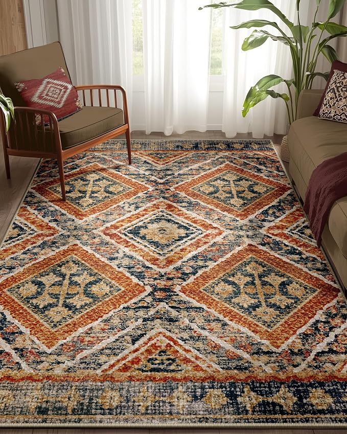 BESTSWEETIE Area Rug 5x7 Machine Washable Non-Slip Low Pile Print Pattern - Image 2