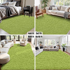 8x10 Area Rug for Living Room:Ultra Soft Fluffy Shag Light Green Rugs, Large - Image 7