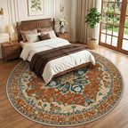 RELEANY Area Rugs Round 10ft Washable Non-Slip, Floral Vintage Distress - Image 2