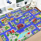 Capslpad Kids Rug Educational Play Rug 6.6' x 5' Traffic Road Kids Play Car Mat by CapslpadDirect