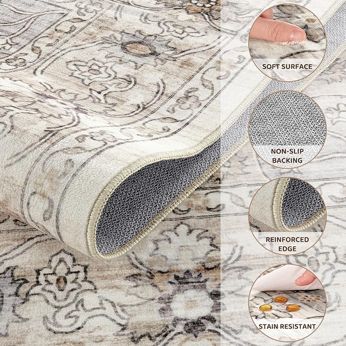 Washable 7x9 Area Rug for Living Room - Image 3