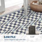 GarveeHome 3x5 Small Rug for Bedroom Machine Washable Blue Checkered Area Rug - Image 5