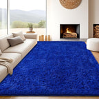 8x10 Blue Shag Area Rugs for Living Room, Large Fluffy Shaggy Rug for Bedroom - Image 2