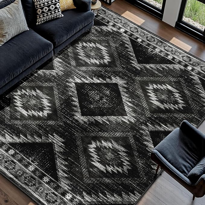 BESTSWEETIE Area Rug 6x8 Rug Machine Washable Non-Slip Low Pile Print Pattern by BESTSWEETIE