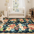 DUKINO 6x9 Area Rug, Floral Washable Rugs - Image 7