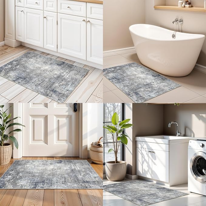 Kitchen Rug Set 3 Piece – Washable Non Slip Runner and Mat Set - Image 3