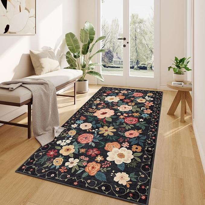 DUKINO 3x6 Runner Rug, Washable Soft Floral Hallway Runner Rug - Image 6