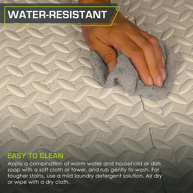 ProsourceFit Exercise Puzzle Mat 1/2-inch, EVA Interlocking Foam Floor Tiles - Image 5