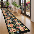 DUKINO 2.6x14 Runner Rug for Hallway, Non Slip Floral Washable Kitchen Rug by DUKINO
