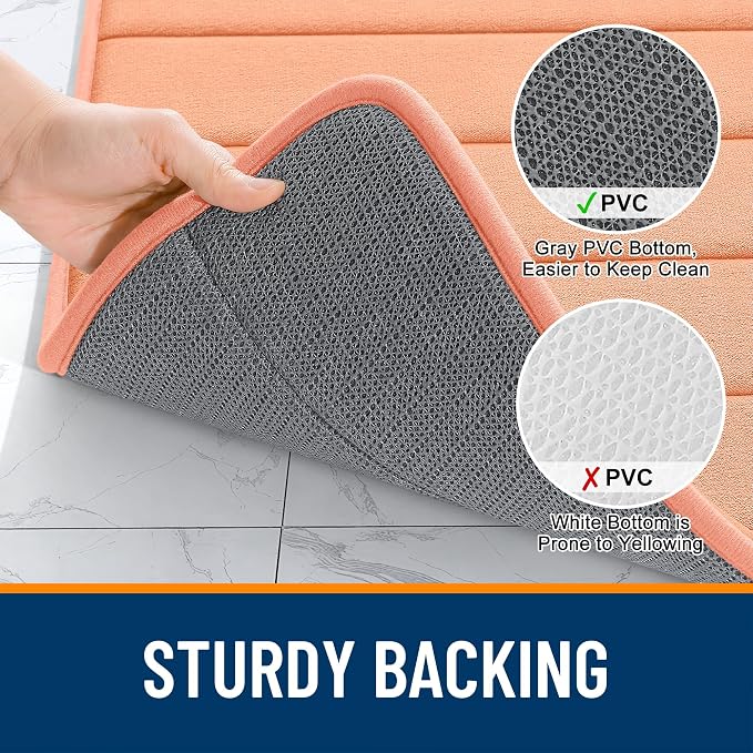 OLANLY Memory Foam Long Bathroom Rugs Runner 47x17, Super Soft Absorbent Bath - Image 7