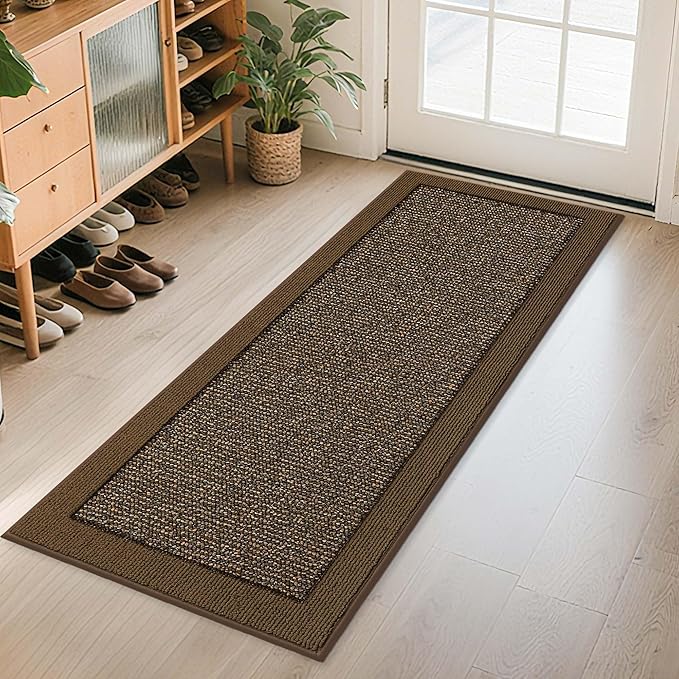 BEQHAUSE Indoor Door Mat 24" x 60", Dirt Trapper Door Mats Non-Slip Entryway by BEQHAUSE