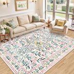 6x9 Area Rugs for Living Room: Floral Washable Rug Vintage Large Soft Boho - Image 10