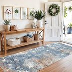 3x8 Washable Hallway Runner – Non-Slip Abstract Modern Neutral Wide Carpet - Image 3
