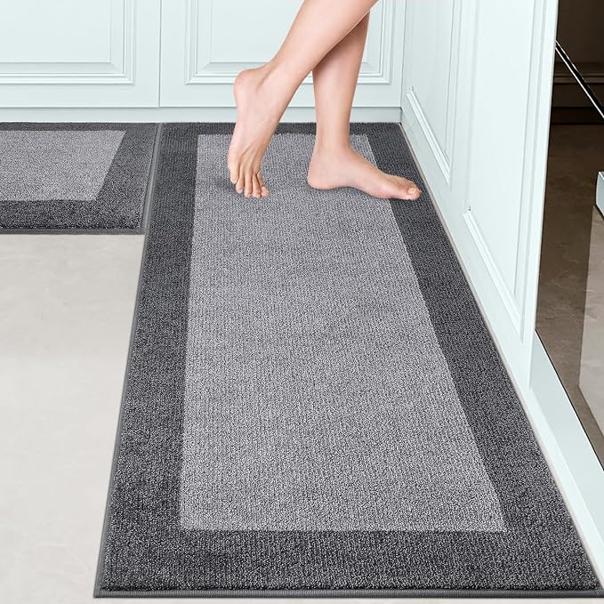 Machine Washable Kitchen Rugs Set of 2, Non Slip Kitchen Mats by Unknown